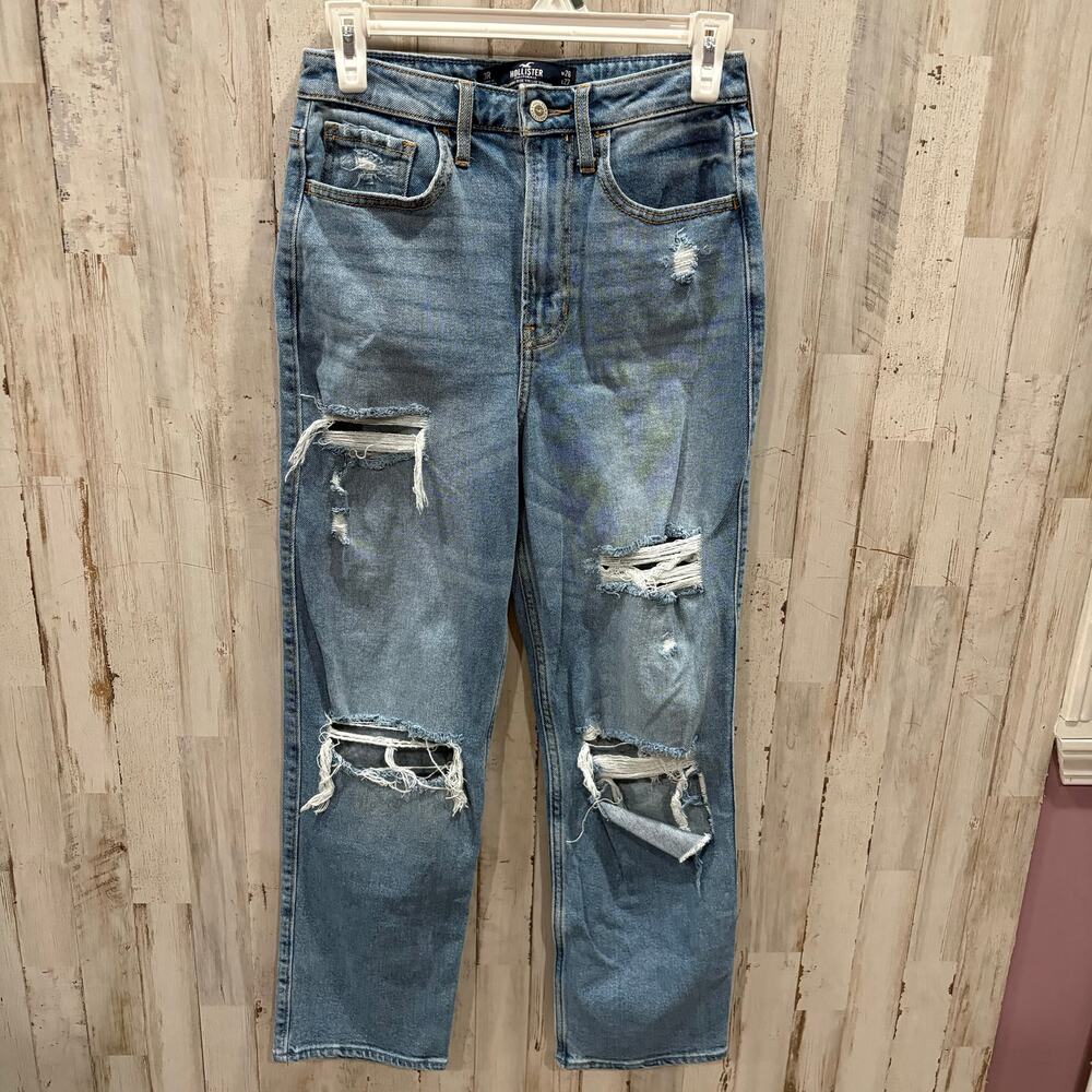 Hollister Ultra High Rise Vintage Straight Distressed Jeans Womens 3/26